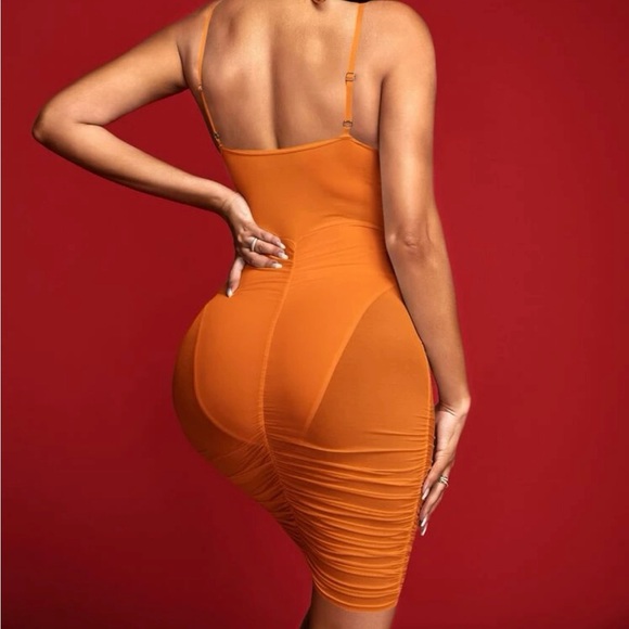Orange mesh dress - Picture 2 of 2